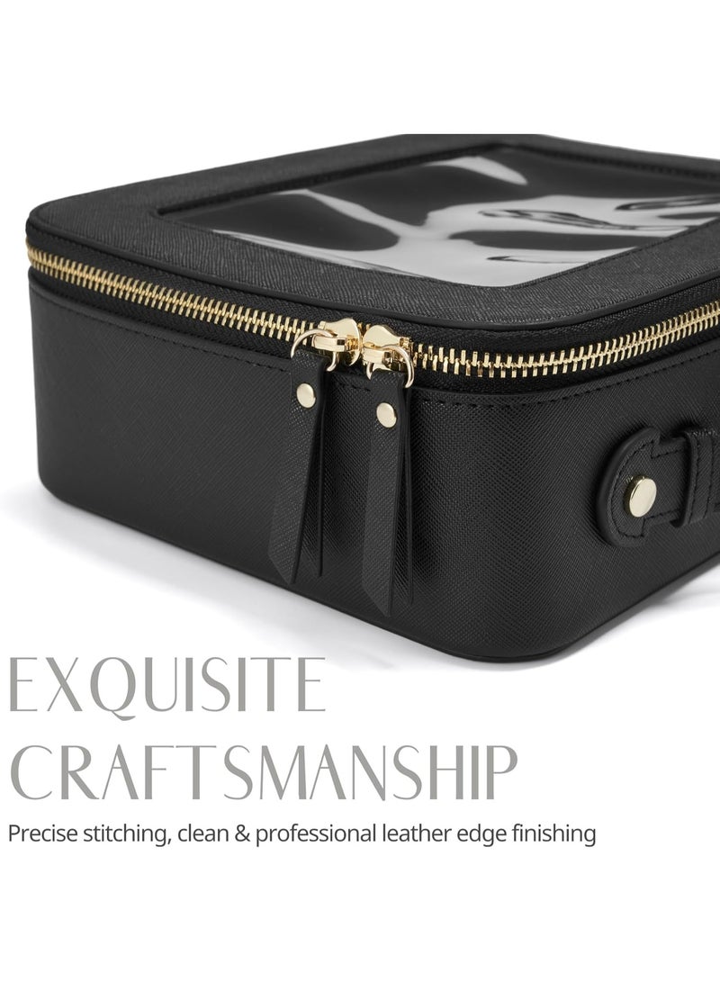 حقيبة تجميل ولوازم سفر شفافة كبيرة - منظف سفر واسع مع سحاب للمستحضرات والأساسيات - Image 2